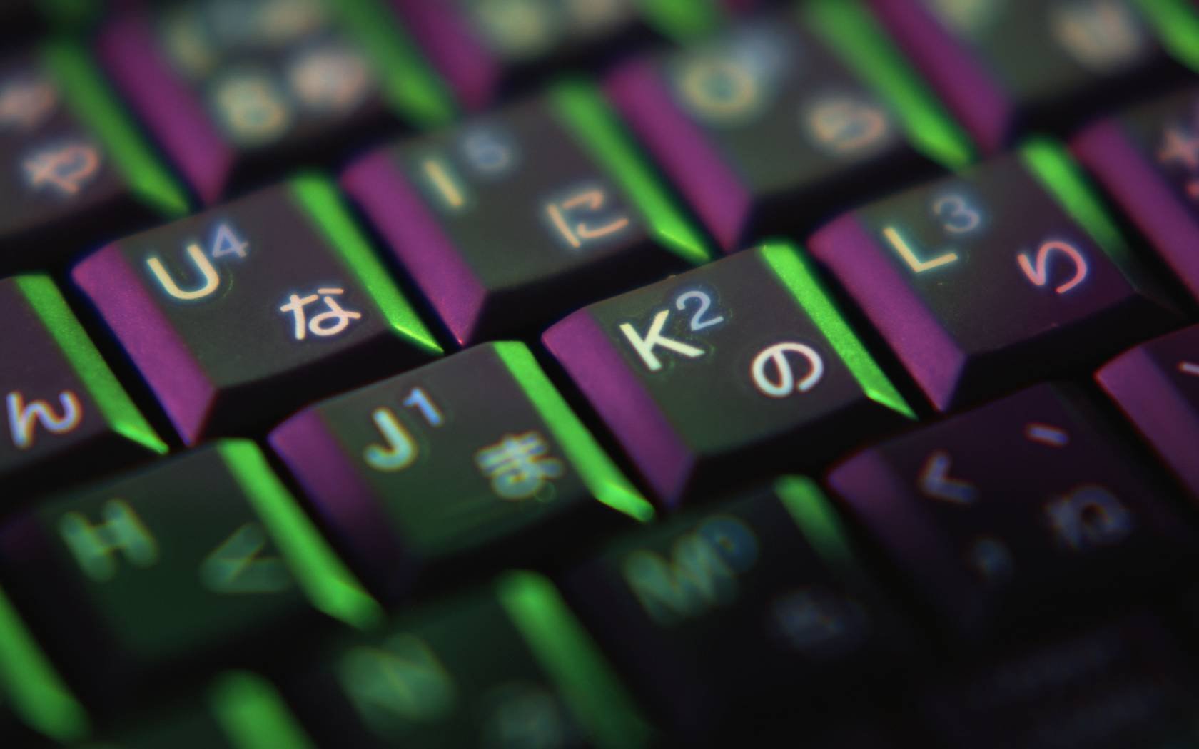 A dual Japanese and English keyboard.