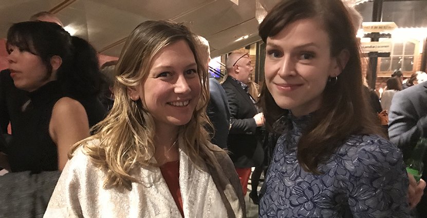 Erin Stockton Johansson, Gaston och en av kvällens vinnare Hanna Wessman från Gastgrologik. 