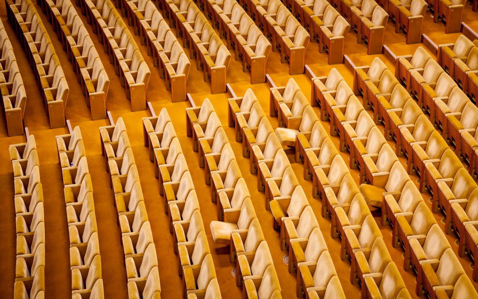 An empty auditorium.