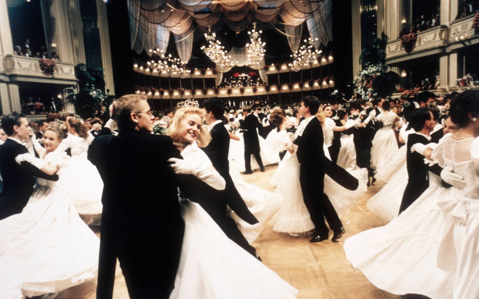 Couples waltz during the 1994 Vienna Opera Ball