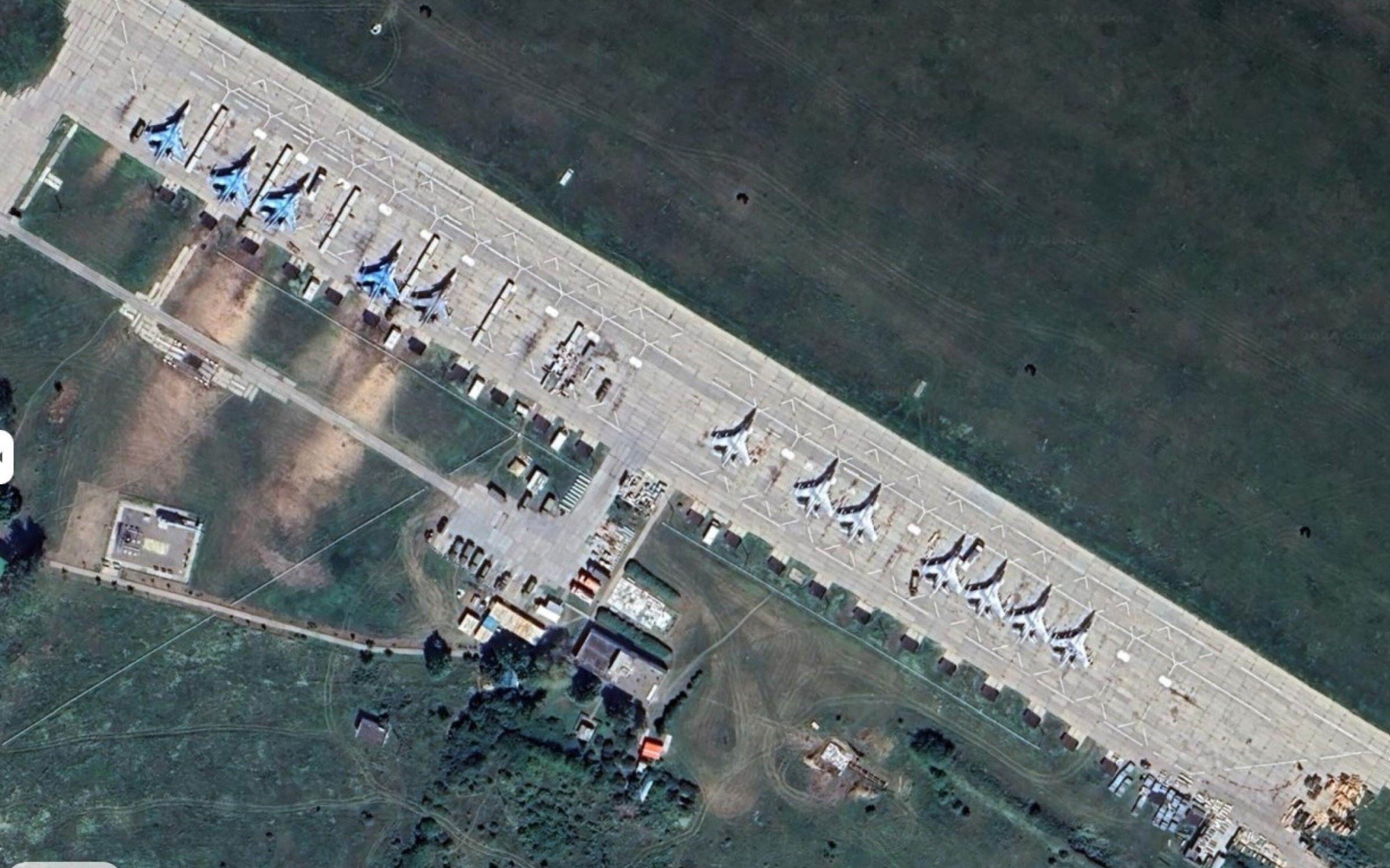 Satellite image of a Russian airfield at Borisoglebsk, July 2024.