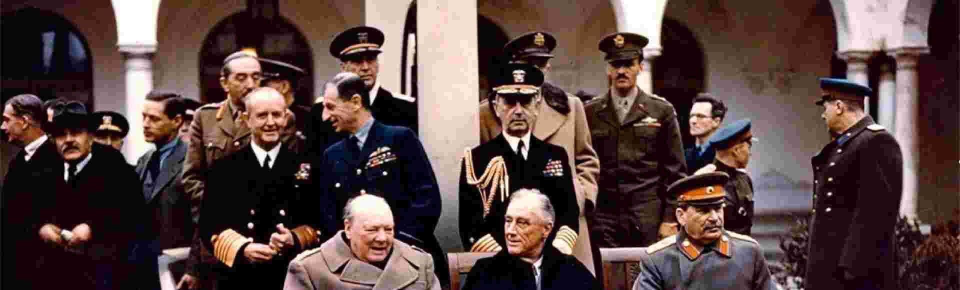 Churchill, Roosevelt and Stalin at Yalta.