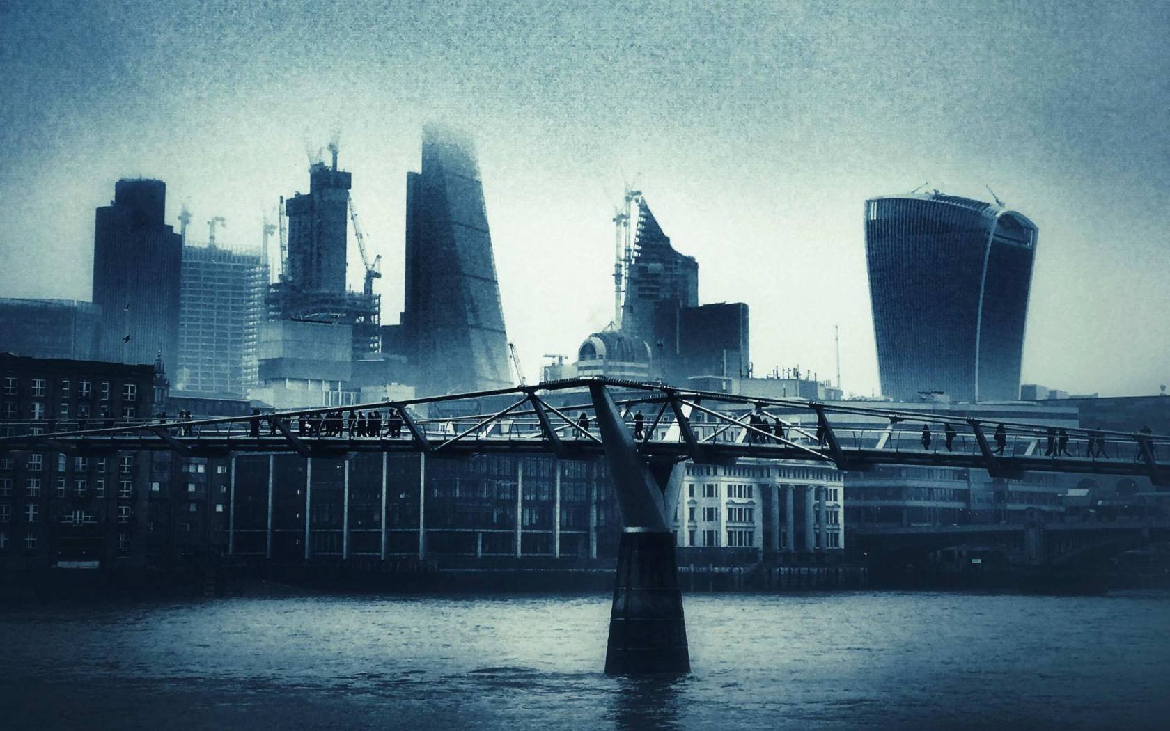 Storm clouds over the City of London.