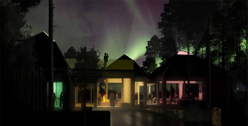 Midnattssolens trädgård ska locka fler till Jokkmokk. Skiss: Ramböll på uppdrag av Jokkmokks kommun.