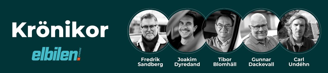 Elbilens krönikörer Fredrik Sandberg, Joakim Dyredand, Tibor Blomhäll, Gunnar Dackevall, Carl Undéhn