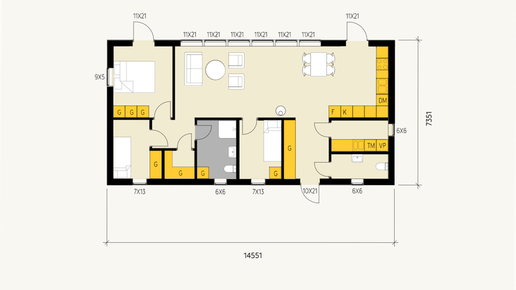 Planlösning till Storkhuset