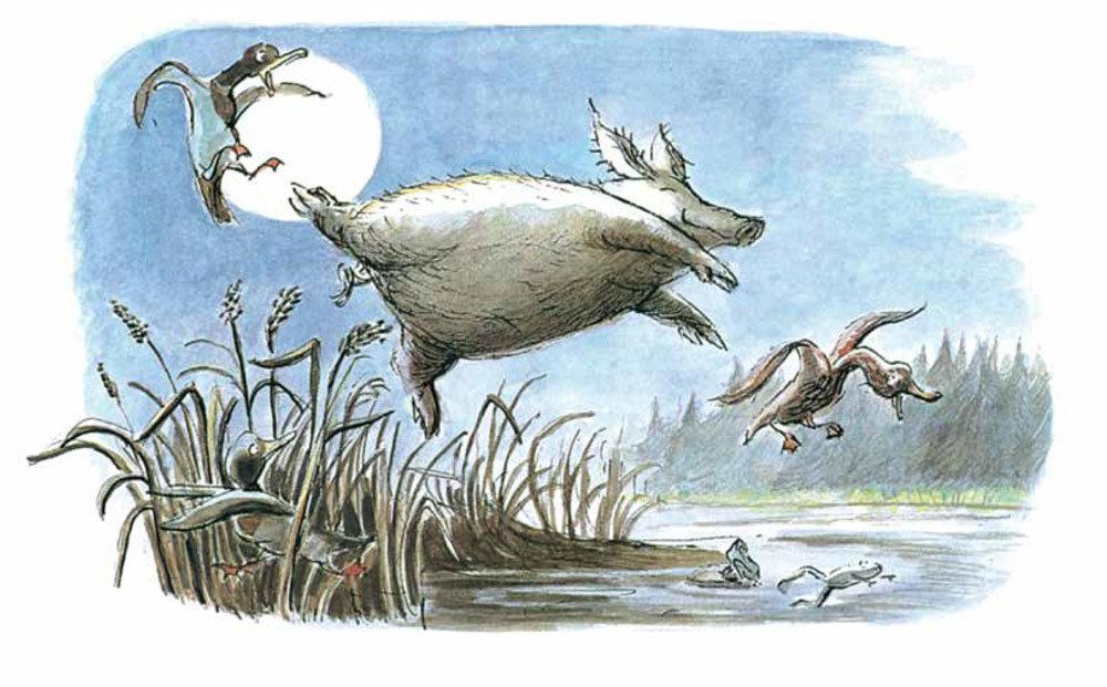 Illustration av Ulf Nilsson, ur Älskade lilla gris