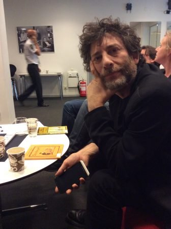 Neil Gaiman på besök i Stockholm, maj 2014.