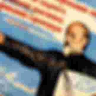 Soviet poster featuring a portrait of Konstantin Tsiolkovsky (1857-1935).