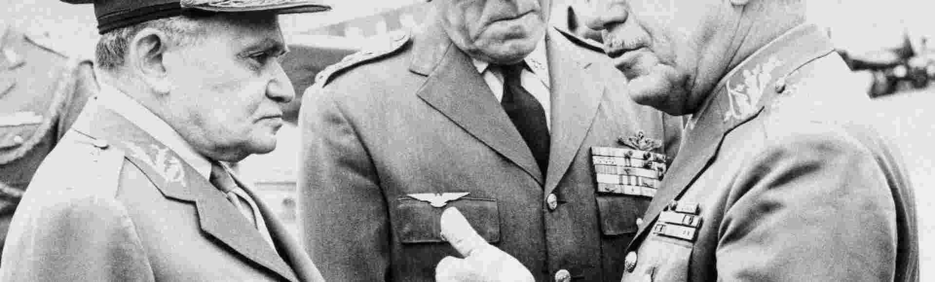 Former Brazilian dictator, General Humberto Castelo Branco (left) with Airforce Minister Brigadier Francisco de Assis Correia de Mello (centre) in 1964.