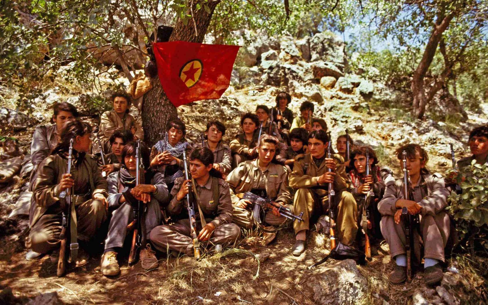 Women guerrillas of the Kurdistan Workers Party (PKK) at a training camp, September 1992.