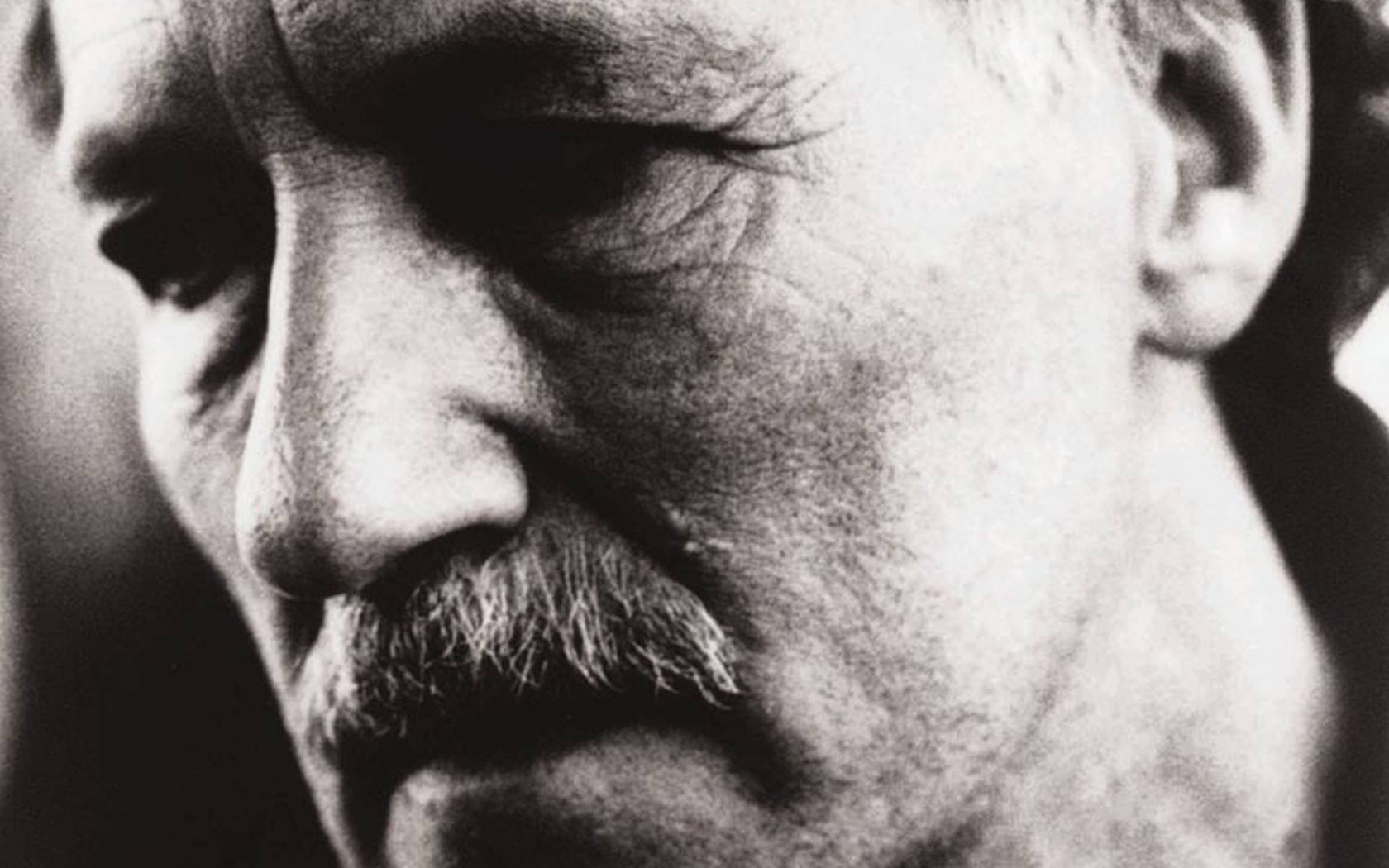 A portrait of Werner Herzog.