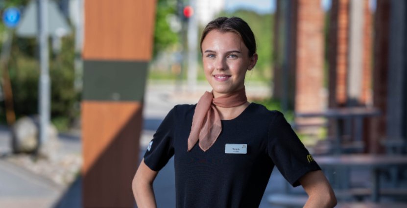 Sara Hansen på McDonalds fick frågan om att bli arbetsledare efter ett halvår. 