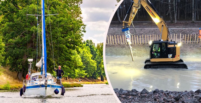 Göta Kanals ansiktslyft. Efter tre års renovering har man nått en banbrytande fas. Foto: Pressbild