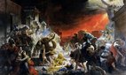 Painting titled The Last Day of Pompeii by the Russian artist, Karl Bryullov.