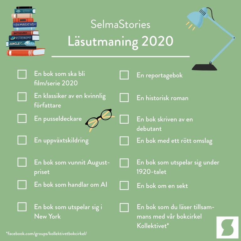 Var med i SelmaStories roliga läsutmaning 2020