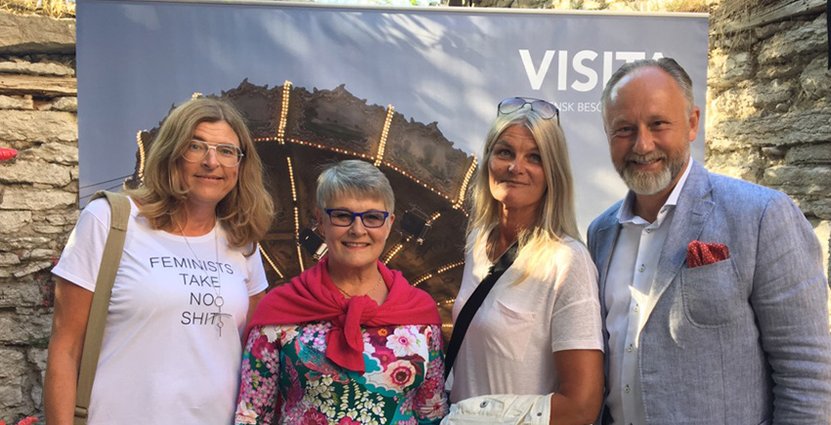 Therese Gouvelin, HRF, Maud Olofsson, Eva Gouvelin och Jonas Siljhammare, Visita. Foto: Frida Ganshed