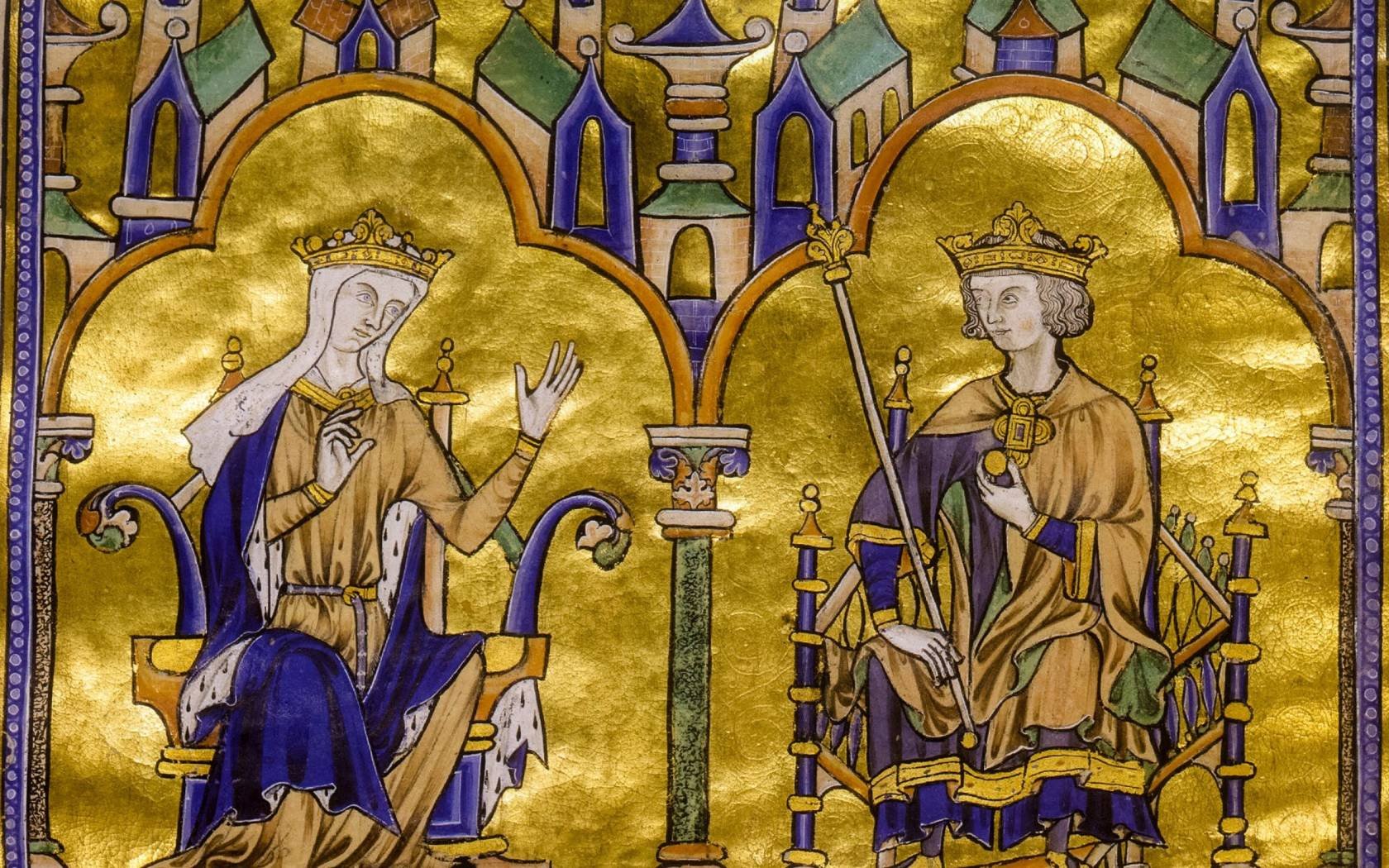 Blanche of Castile (1188-1252), Queen Consort of France and her son King Louis IX of France (1214-1270)
