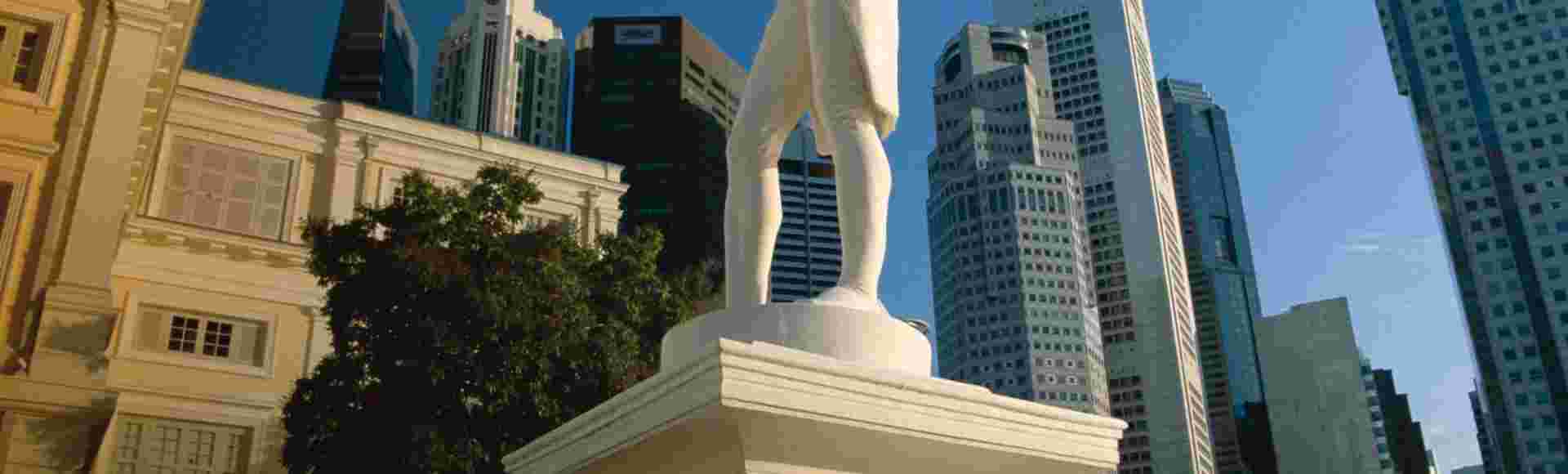 A statue of Sir Thomas Raffles in Singapore.