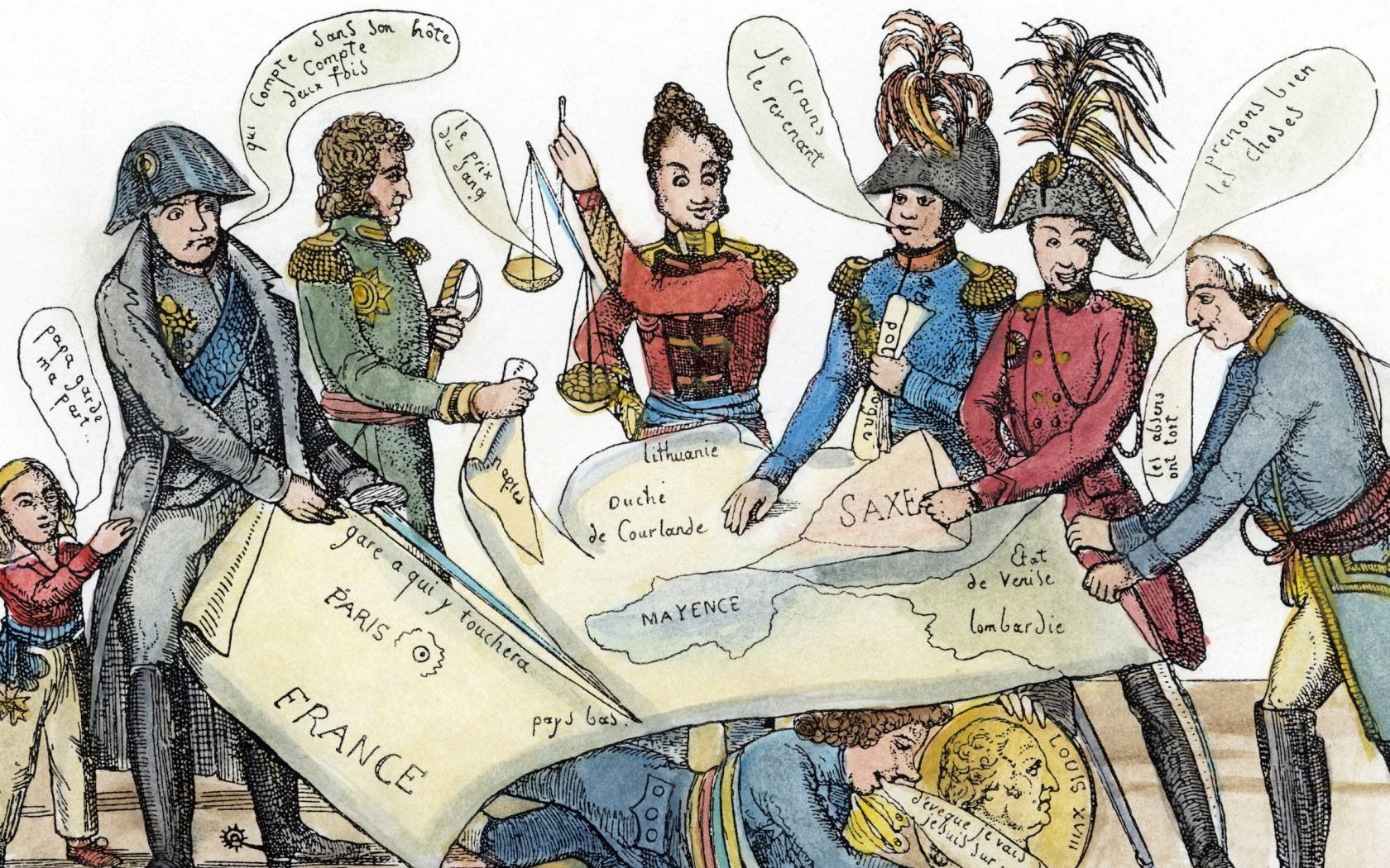 Satirical cartoon of the Congress of Vienna. Credit: The Granger Collection / Alamy Stock Photo