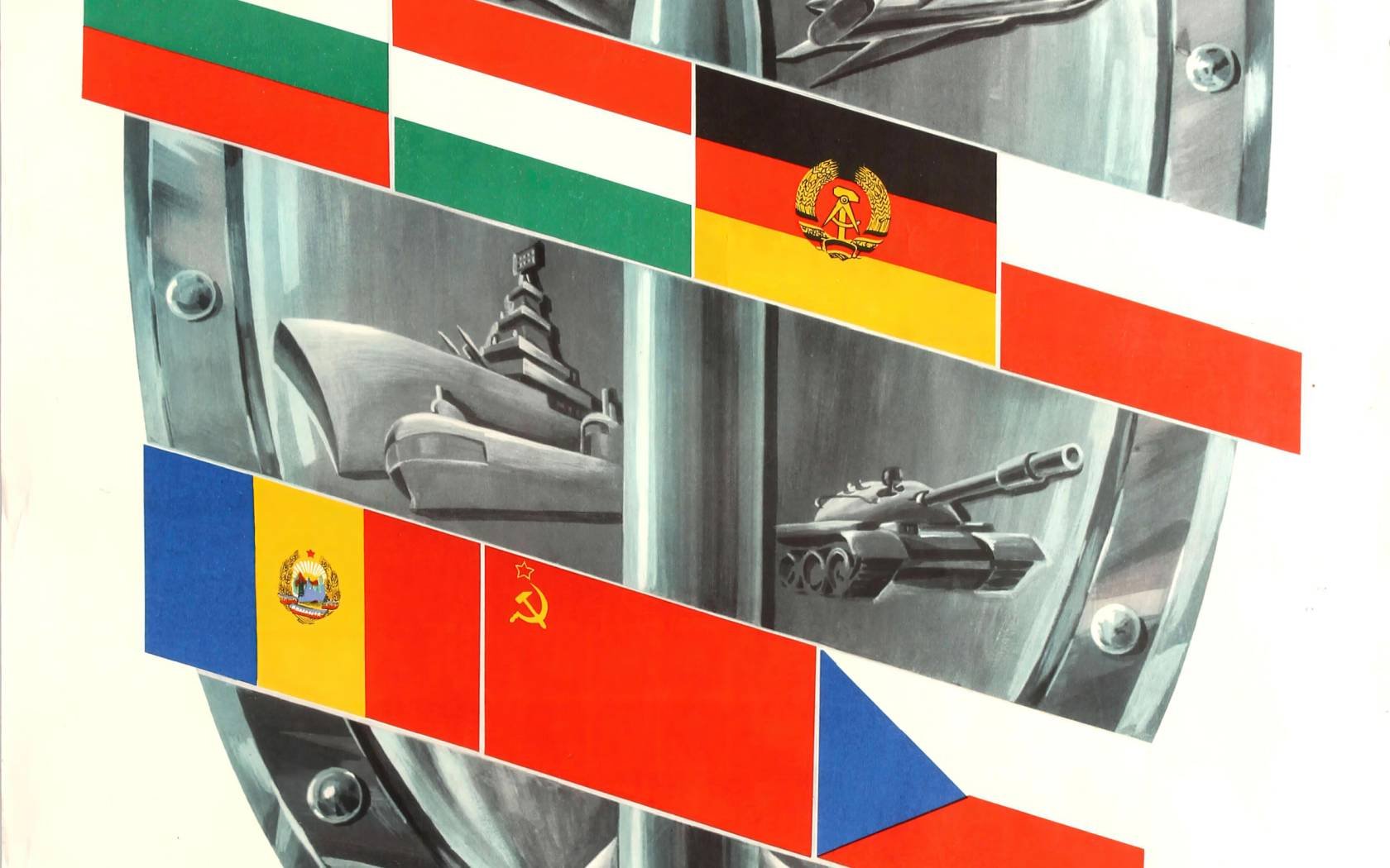 Soviet propaganda poster celebrating the Warsaw Pact.