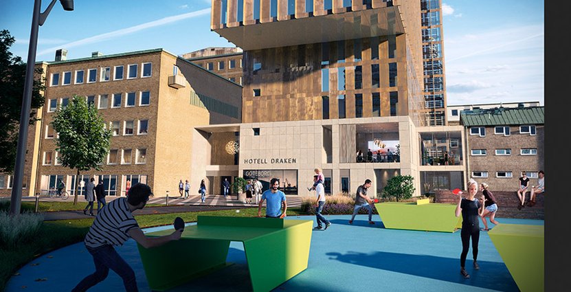 2021 är planen att det nya hotellet i Clarion Hotels regi ska stå klart. (Bilden är en skiss)