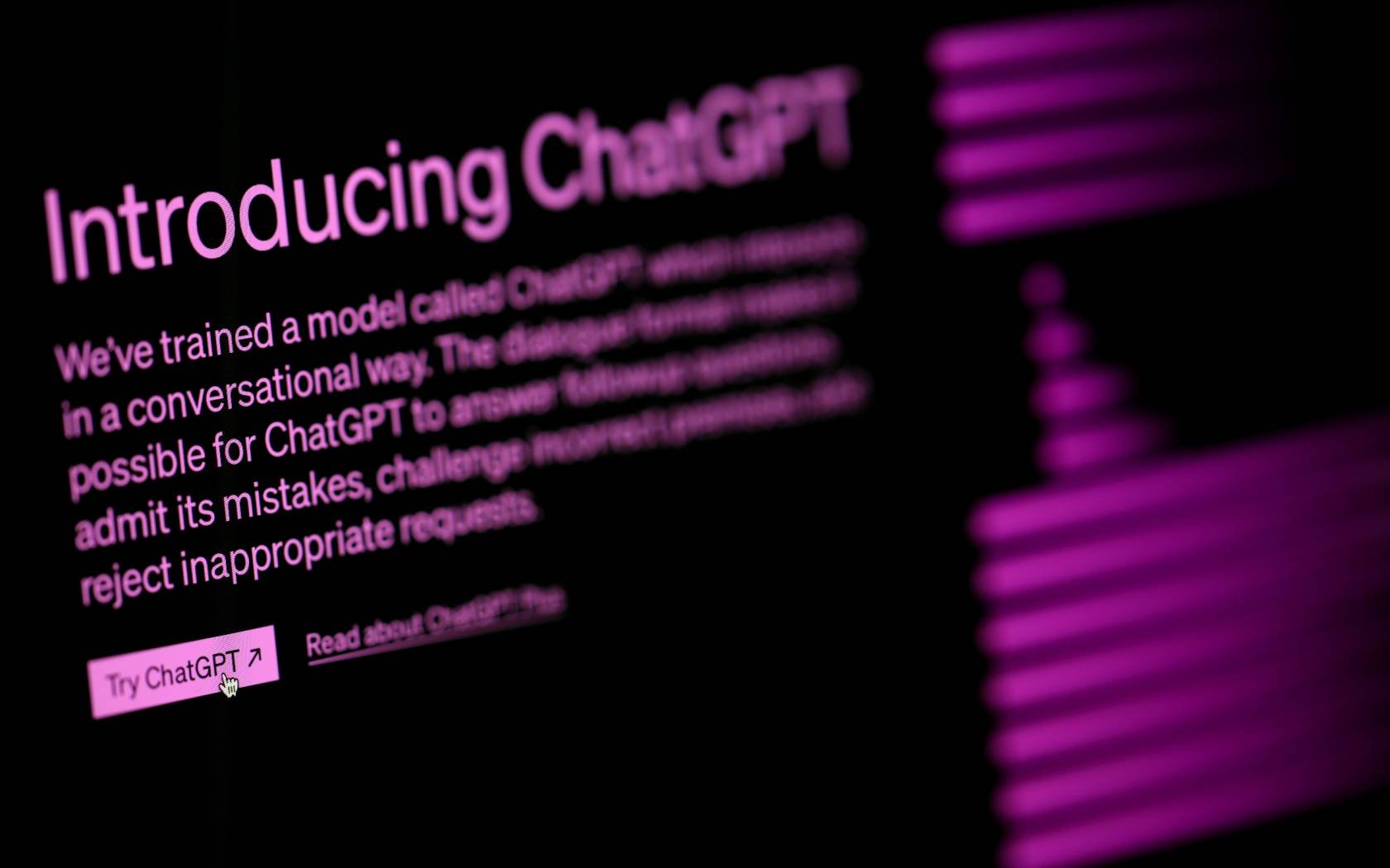 The ChatGPT website. Credit: PA Images / Alamy Stock Photo.