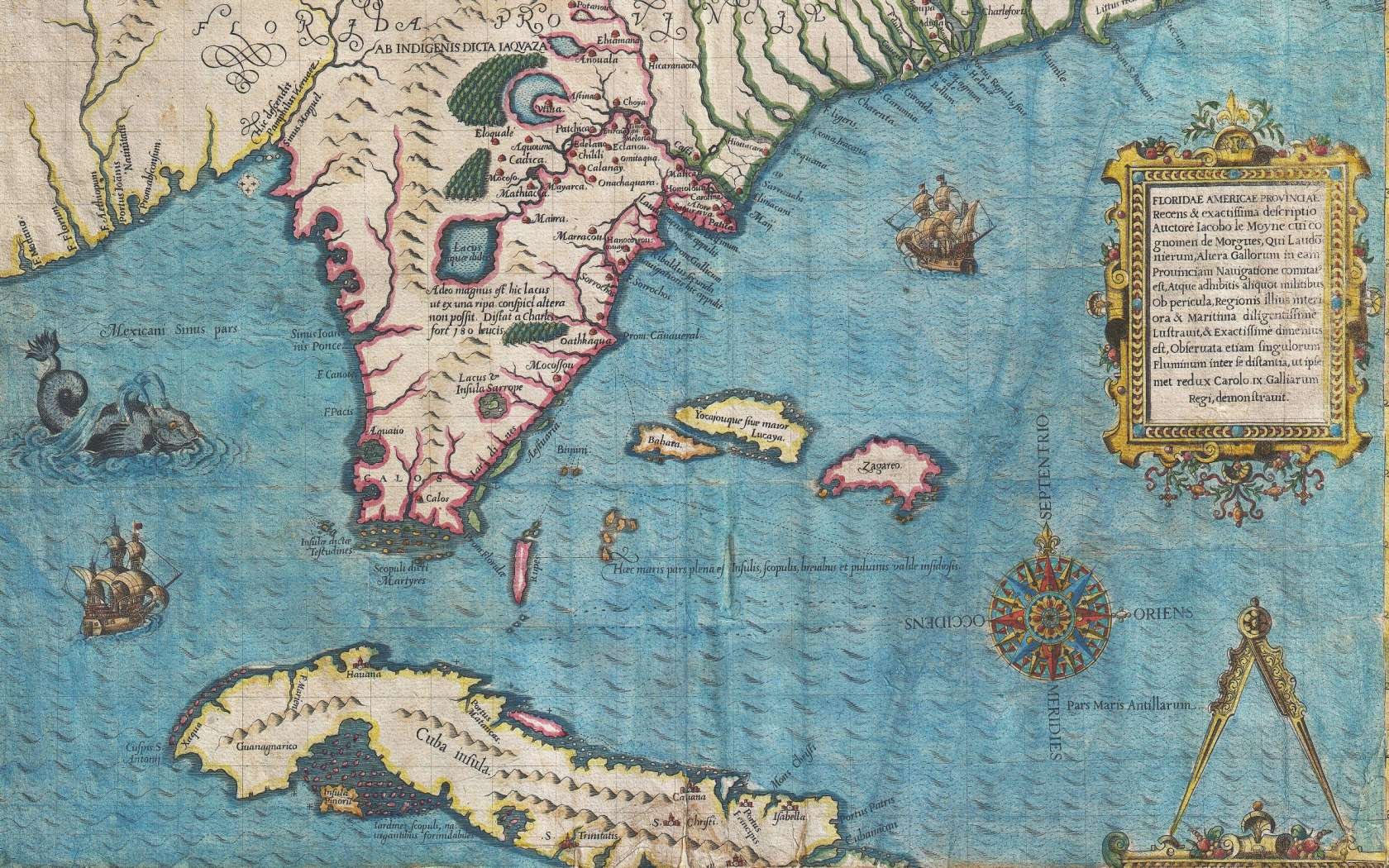 A map of Florida and Cuba dating from 1591.