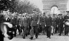 PARIS, FRANCE - 25 August 1944 - The Liberation of Paris, 25 - 26 August 1944. General Charles de Gaulle and his entourage set off from the Arc de Tri