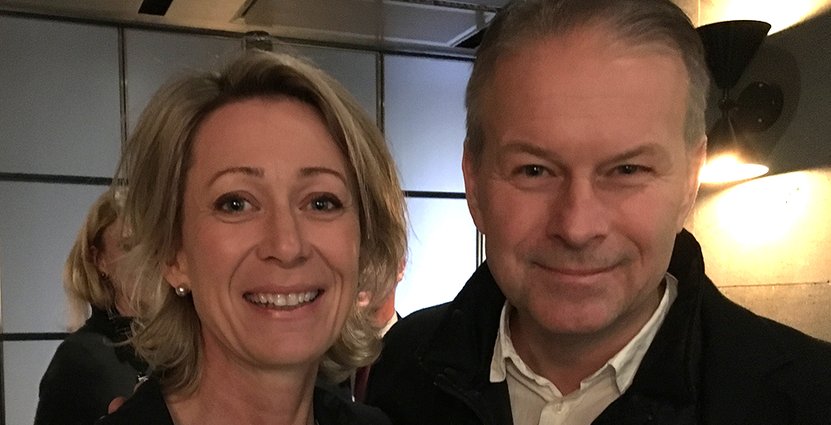 Fredrik Eriksson från Långbro Värdshus med sin fru Ulrika Hallesius. 