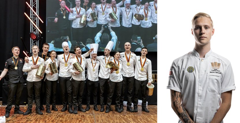 Juniorkocklandslaget. Melvin Glimstål, lagkapten.
