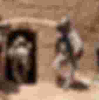 U.S. Marines search a compound in Afghanistan.