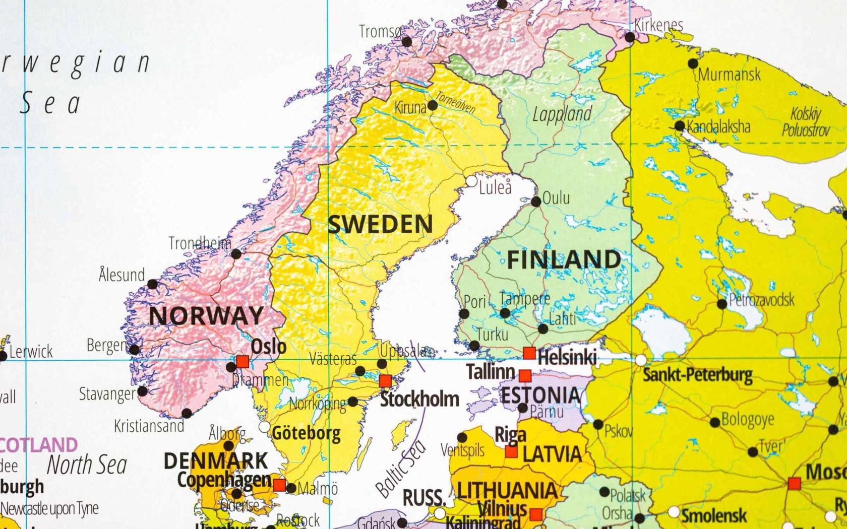 Map of Scandinavia and the Baltic Sea region.