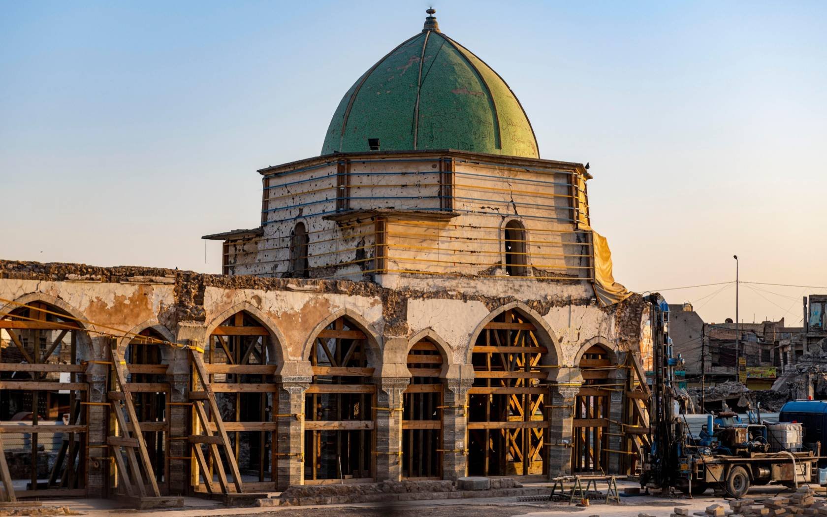 The restoration of the mosque of Mosul.