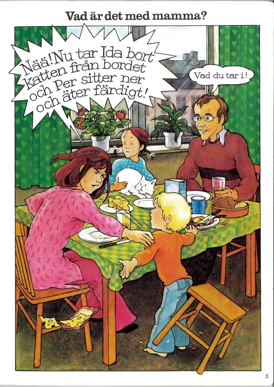 Se bilderna ur kultboken ”Per, Ida och Minimum” – om hur barn blir till