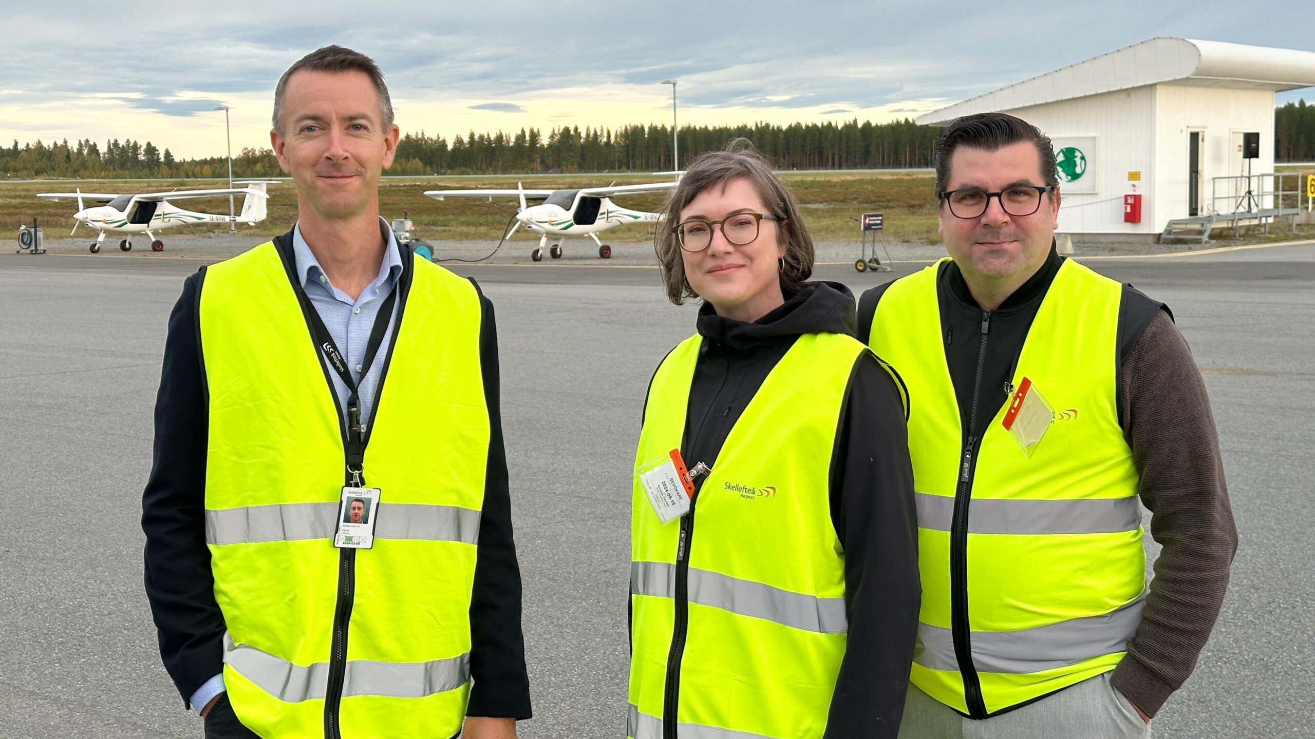 Henrik Littorin, Annelie Viksten och Magnus Wiklund fr&aring;n Arctic Aviation Hub, engagerade i diskussion om &ouml;kad m&aring;ngfald inom flygbranschen.