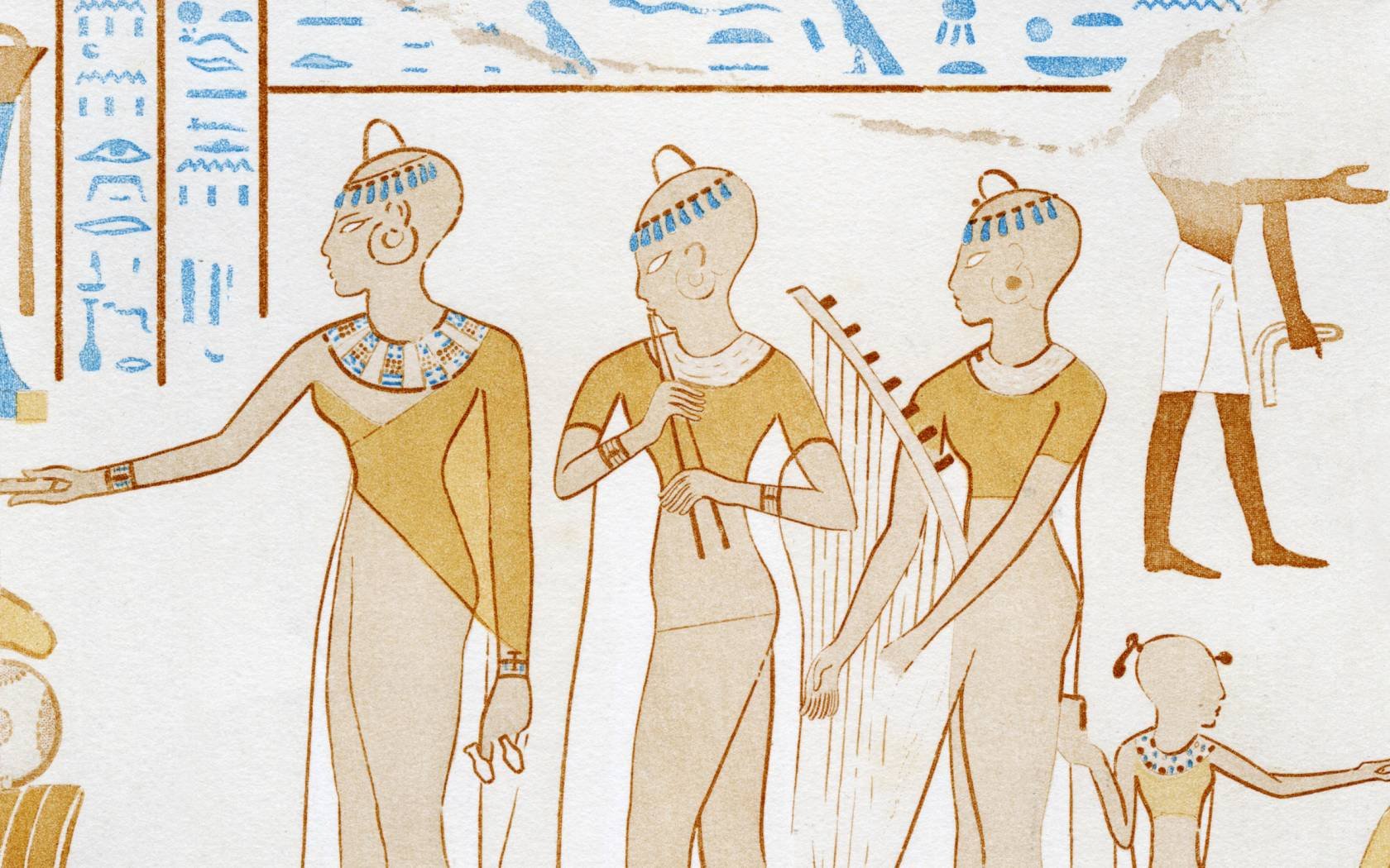 Ancient Egyptian relief featuring musicians.