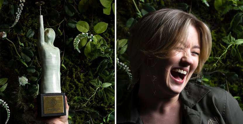 Nathalie Ström, Animo, tog emot pris för bästa restaurang. Foto: Sebastian Pettersson
