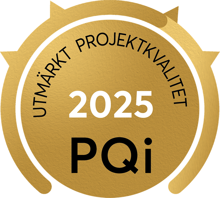 guldemblem Utm&auml;rkt projektkvalitet 2025