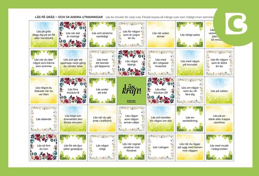 Sommarens läsbingo: Läs på gräs – och 34 andra utmaningar 