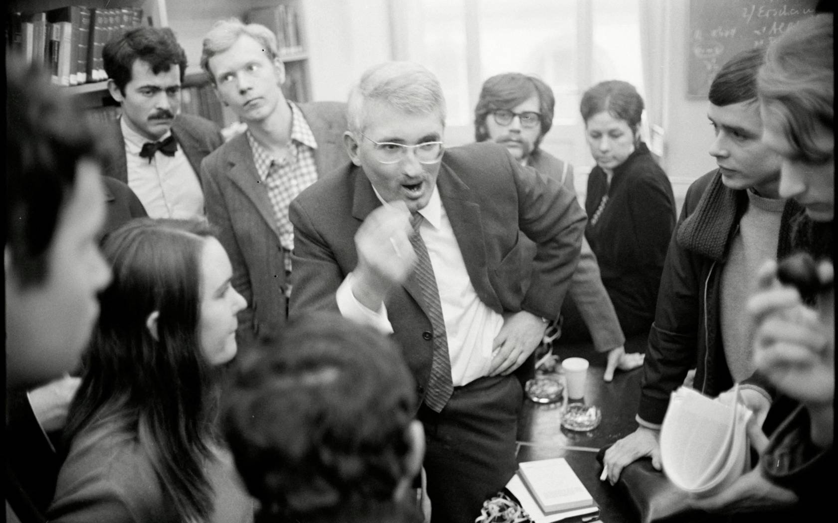 German philosopher Jürgen Habermas in the auditorium of the philosophical faculty of Frankfurt University.