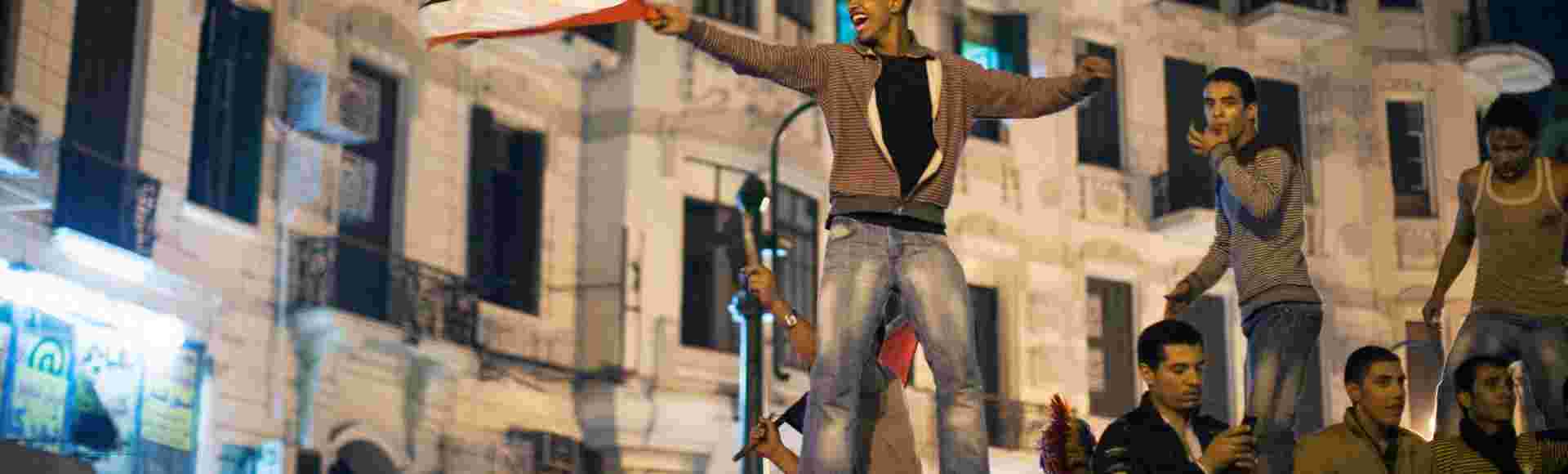 Demonstrators on the streets of Cairo, Egypt. Credit: Jake Lyell / Alamy Stock Photo.