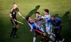 A fight between Argentina and Spain after the world cup final.