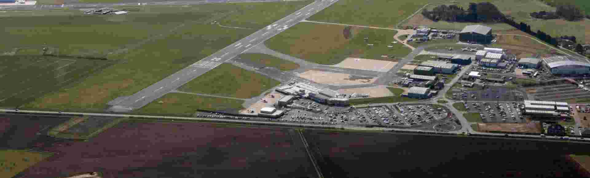 An aerial view of Humberside Airport.