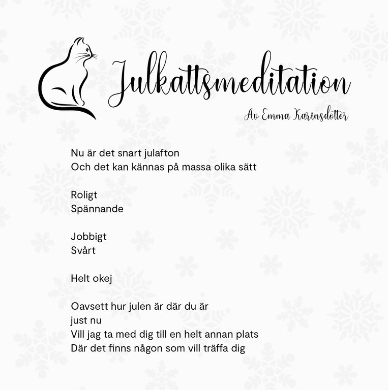Meditera dig till en egen julkatt
