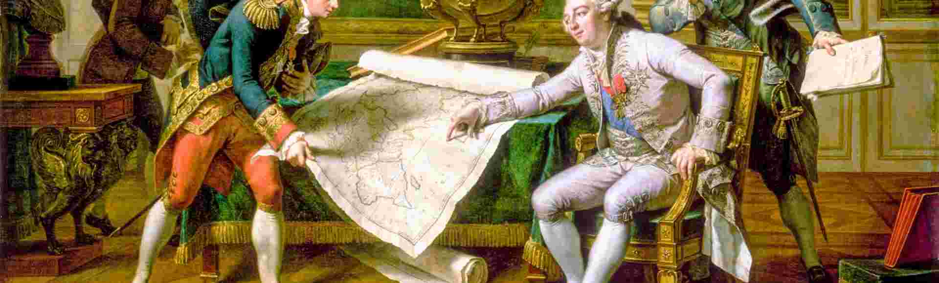 Louis XVI giving expedition instructions to La Perouse.