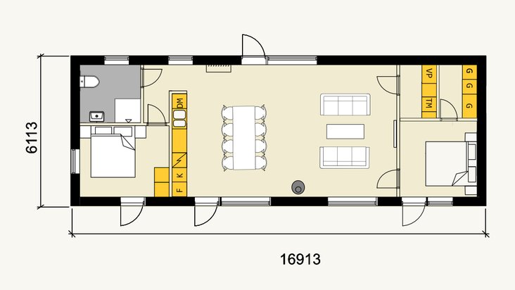 Planlösning till Ladhuset