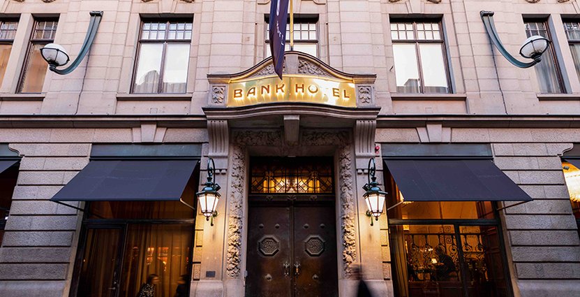 Att vara en del av Small Luxury Hotels ger Bank Hotel ett erkännande<br />
 på den internationella marknaden. Foto: Pressbild