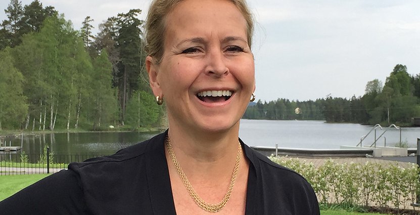Mia Spendrup, som nästa år firar tio år som vd för Loka Brunn. 