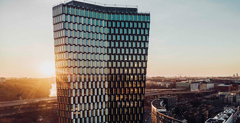 Sjöstaden Skybar öppnar högst upp i skyskrapan Sthlm 01. Foto: Skanska Fastigheter